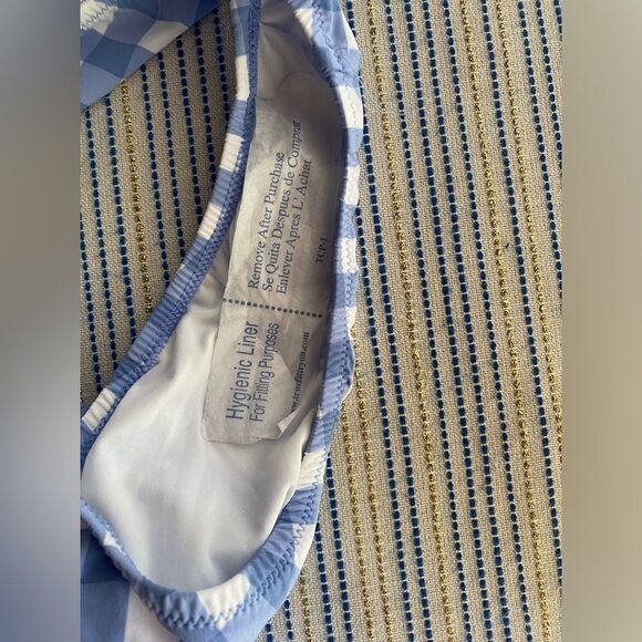 J. CREW Swimsuit Womens Size 4 Gingham Check White And Light Blue One Piece - Picture 10 of 13